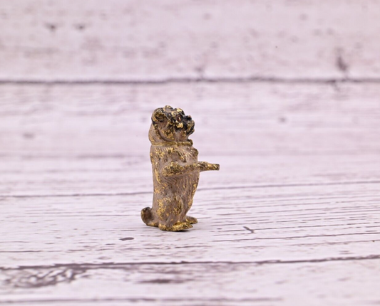 Amazing Antique Austrian Vienna Cold Painted Bronze Figure of Cute Small Pug1