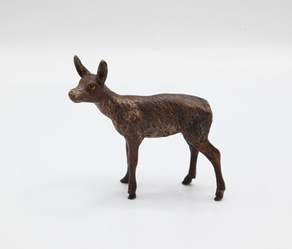 Older Antique Austrian Vienna Cold Painted Bronze Figure of Deer Fawn2