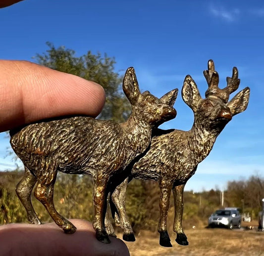 Antique Austrian Vienna Cold Painted Bronze Figure of Deer0