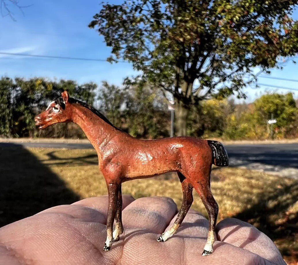 Original Antique Austrian Vienna Cold Painted Bronze Figure of Horse1