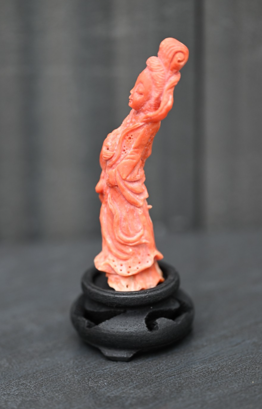 Gorgeous Antique 1900s Natural Carved Coral of Beautiful Woman2