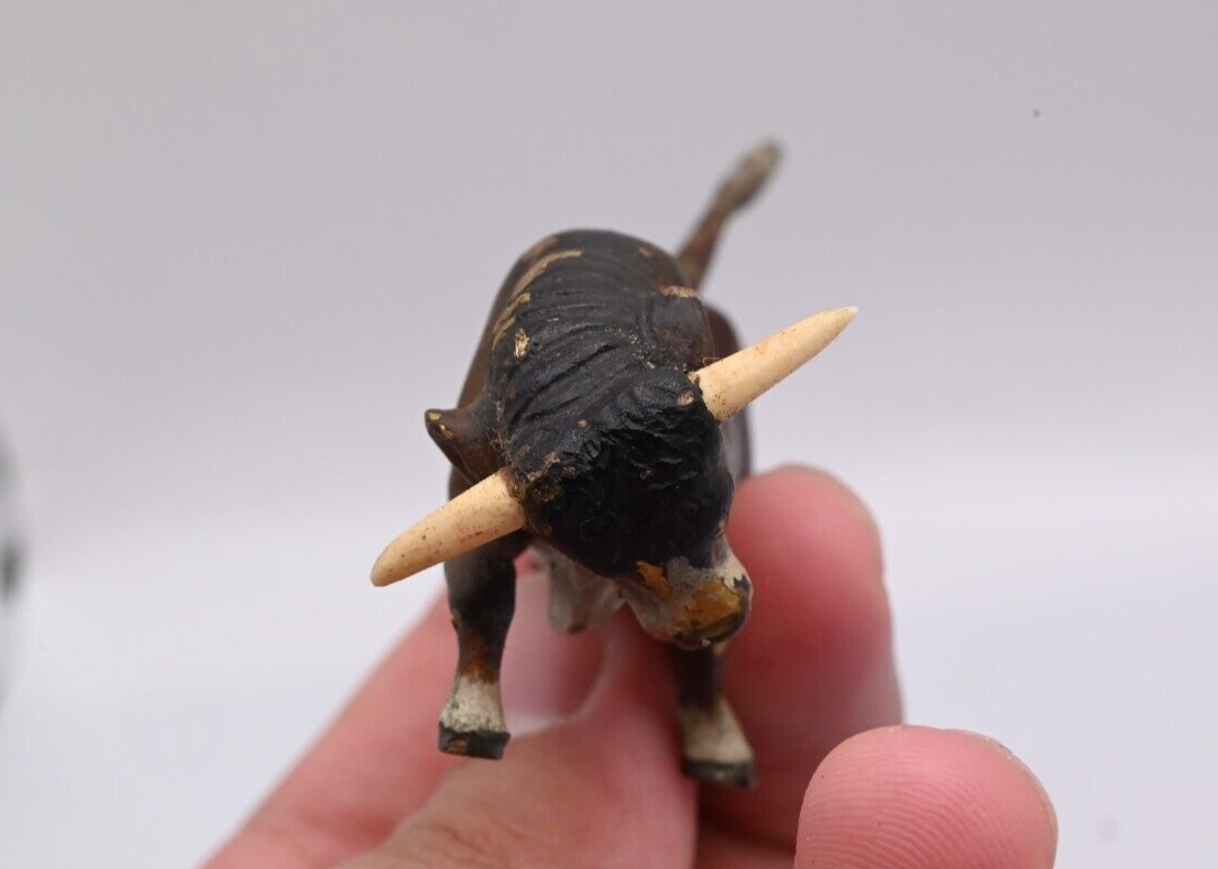 Life-like Antique Austrian Vienna Cold Painted Bronze Figure of Fighting Bull11