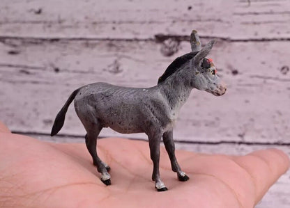 Antique Austrian Vienna Cold Painted Bronze Figure of Donkey with Red Eyepatch9