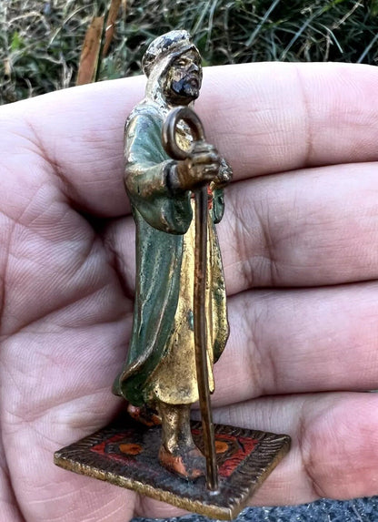 Antique Austrian Vienna Cold Painted Bronze Figure of Bedouin Arab Man2