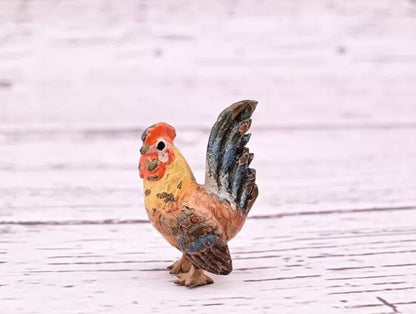 Original & Beautiful Antique Austrian Vienna Cold Painted Bronze of Tiny Rooster7