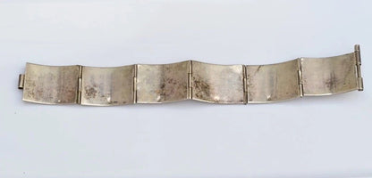 Gorgeous Egyptian Hieroglyphic Ancient style .900/1000 Silver Bracelet 7 1/2"7