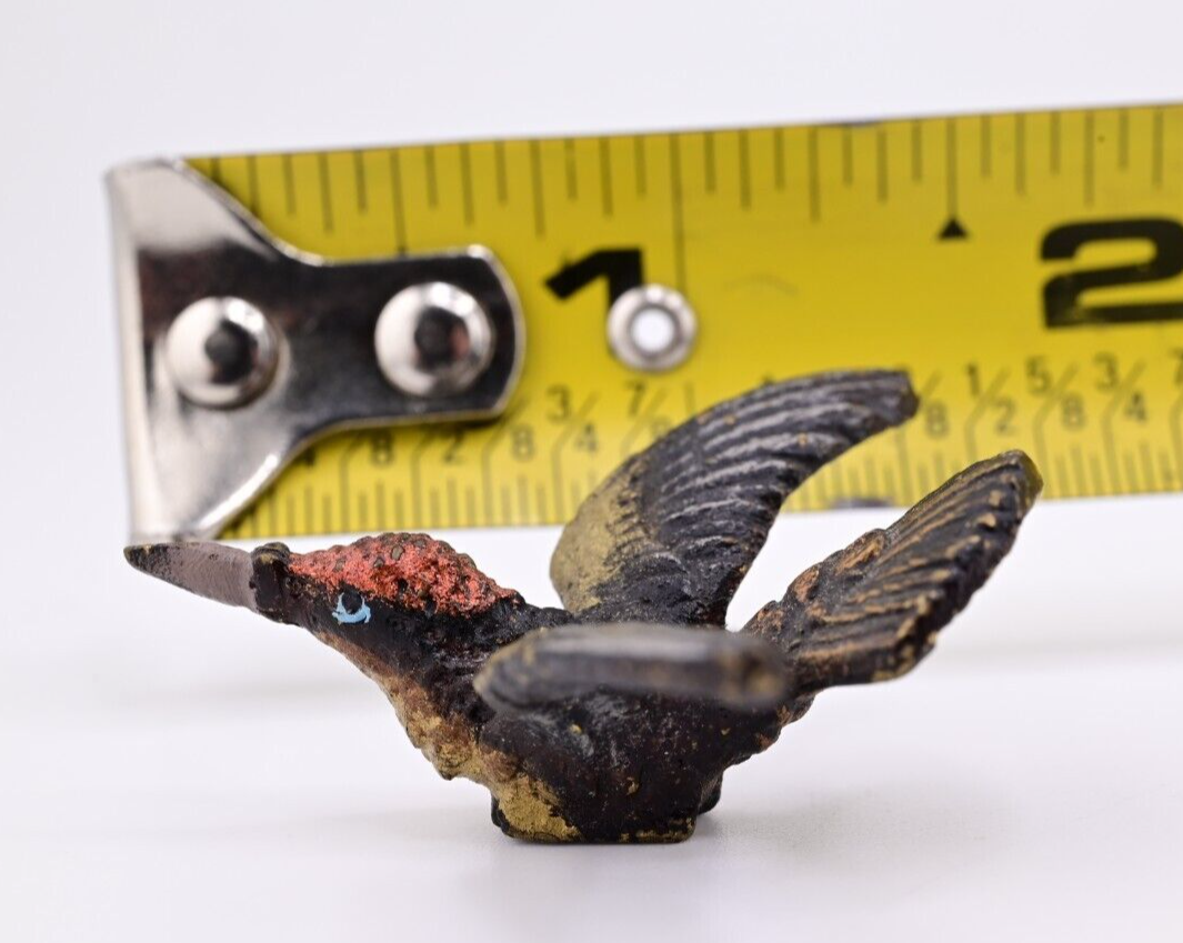 Rare Form Antique Austrian Vienna Cold Painted Bronze Figure of Hummingbird5