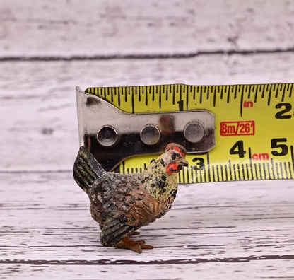 Antique Austrian Vienna Cold Painted Bronze Figure of Cute Small Chicken8