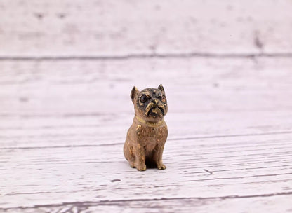 Super Tiny Antique Austrian Vienna Cold Painted Bronze Figure of Detailed Pug11
