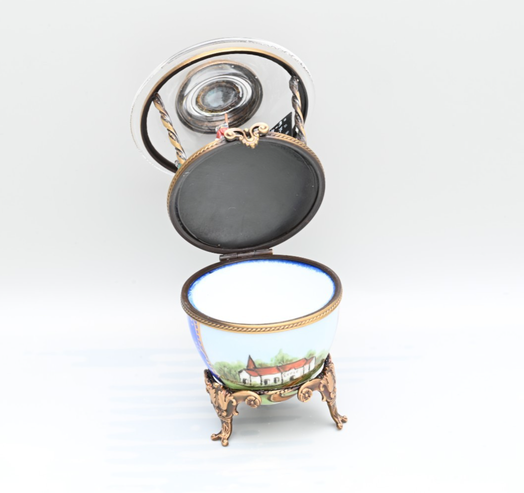 Austrian Vienna Cold Painted Bronze "Cat School" Limoge France Porcelain Box8