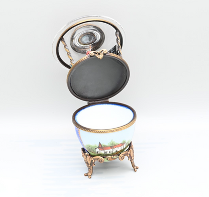 Austrian Vienna Cold Painted Bronze "Cat School" Limoge France Porcelain Box8
