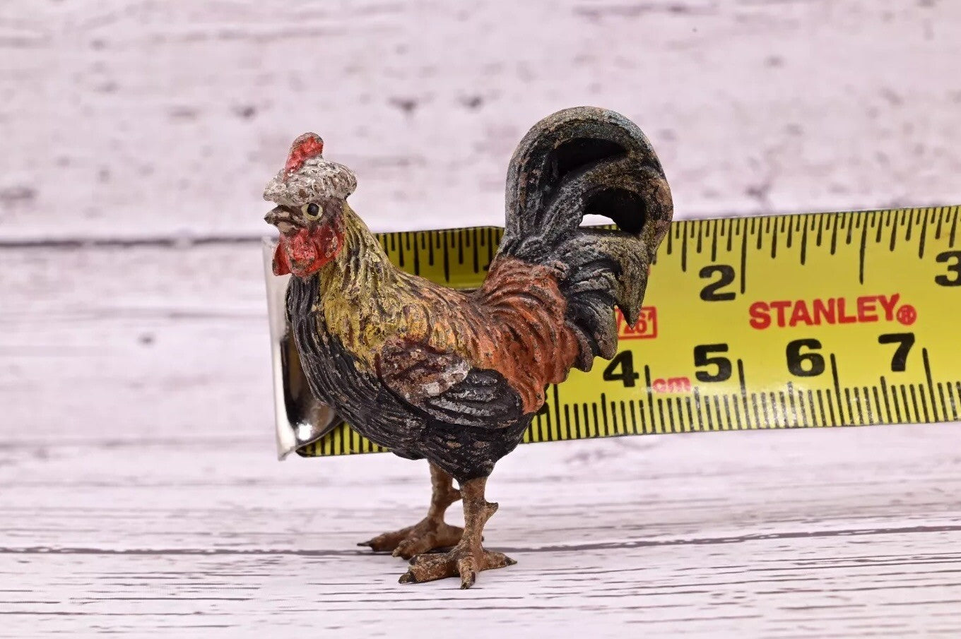 Original & Beautiful Antique Austrian Vienna Cold Painted Bronze of Rooster15