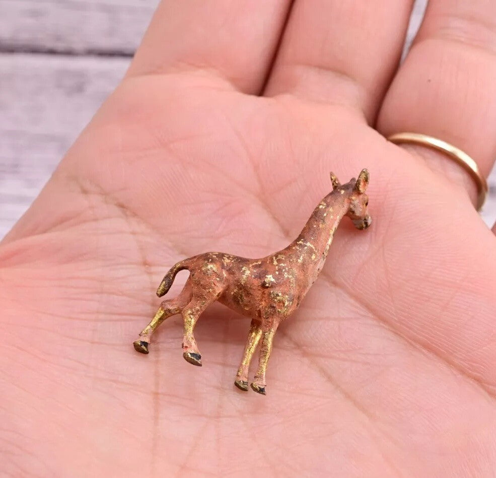 High Quality Antique Austrian Vienna Cold Painted Bronze Figure of Small Giraffe13