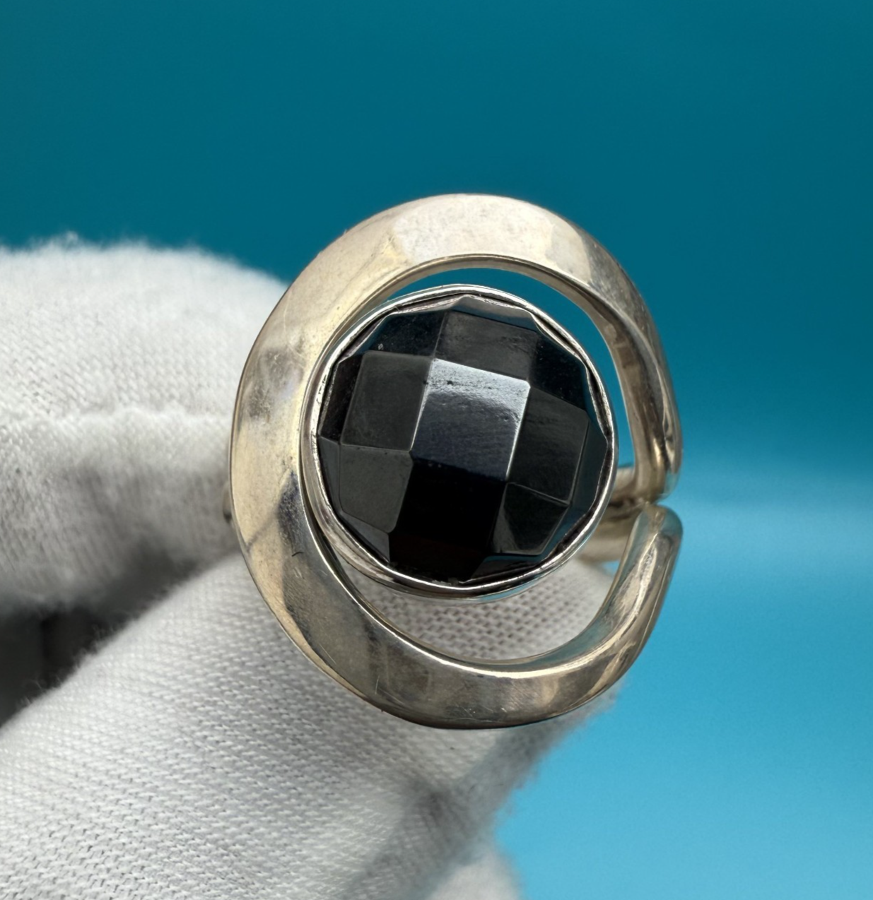 Gorgeous Vintage Dominique Dinouart 925 Sterling Silver Hematite Ring0