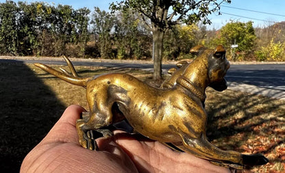 Amazing Antique Austrian Vienna Cold Painted Bronze Set of Three Greyhound Dogs4