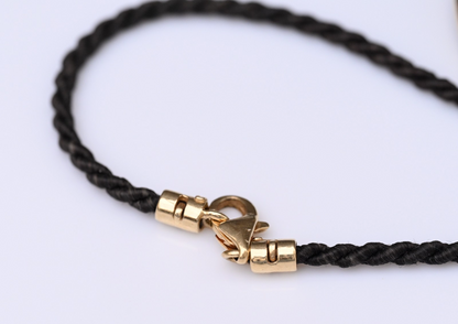 Antique Woven Hair Mourning Necklace Black Onyx & Pearl Pendant 14K Yellow Gold2