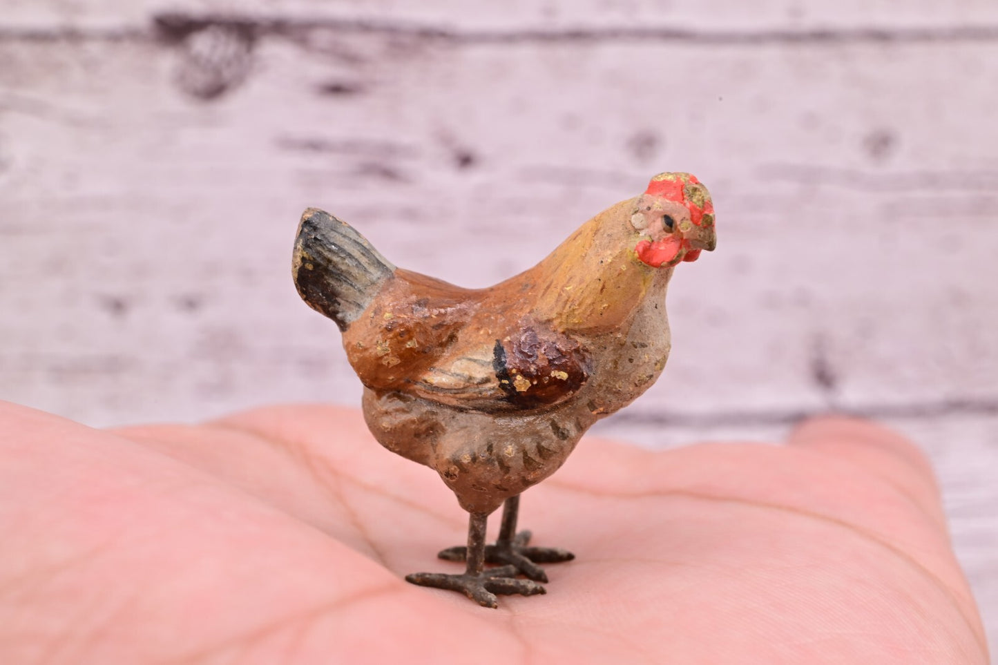 Attractive Antique Austrian Vienna Cold Painted Bronze Figure of Brown Hen6