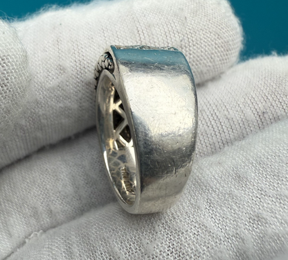 Awesome Michael Dawkins Sterling Silver & Diamond Checker Design Ring2