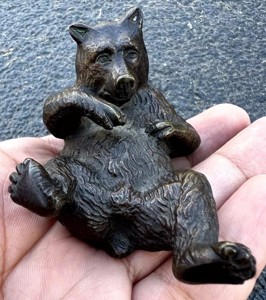 Awesome Austrian Vienna Style Bronze Paperweight of Playful Bear2