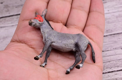 Antique Austrian Vienna Cold Painted Bronze Figure of Donkey with Red Eyepatch10