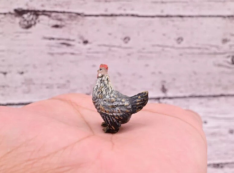 Awesome Antique Austrian Vienna Cold Painted Bronze Figure of Cute Small Chicken3