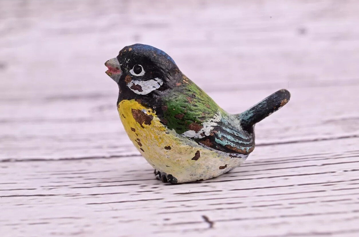 Early Antique Vienna Cold Painted Bronze Figure of Cute Small Great Tit Bird0