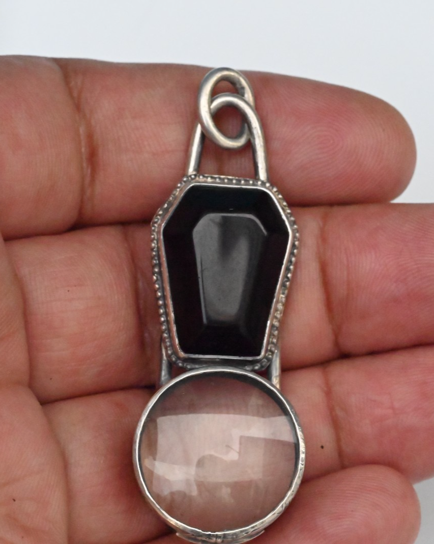 Handmade Sterling Silver Southwest Jewelers Loupe W/ Black Onyx & Web Design3