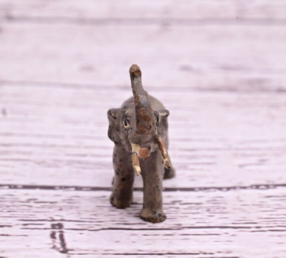 Original Tiny Antique Austrian Vienna Cold Painted Bronze of Elephant4