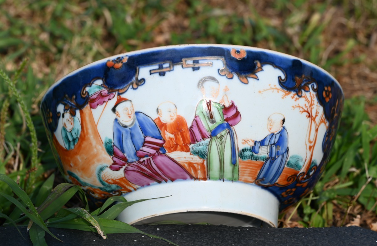 Genuine Chinese Antique Early Qing Dynasty Hand Painted Export Porcelain Bowl5