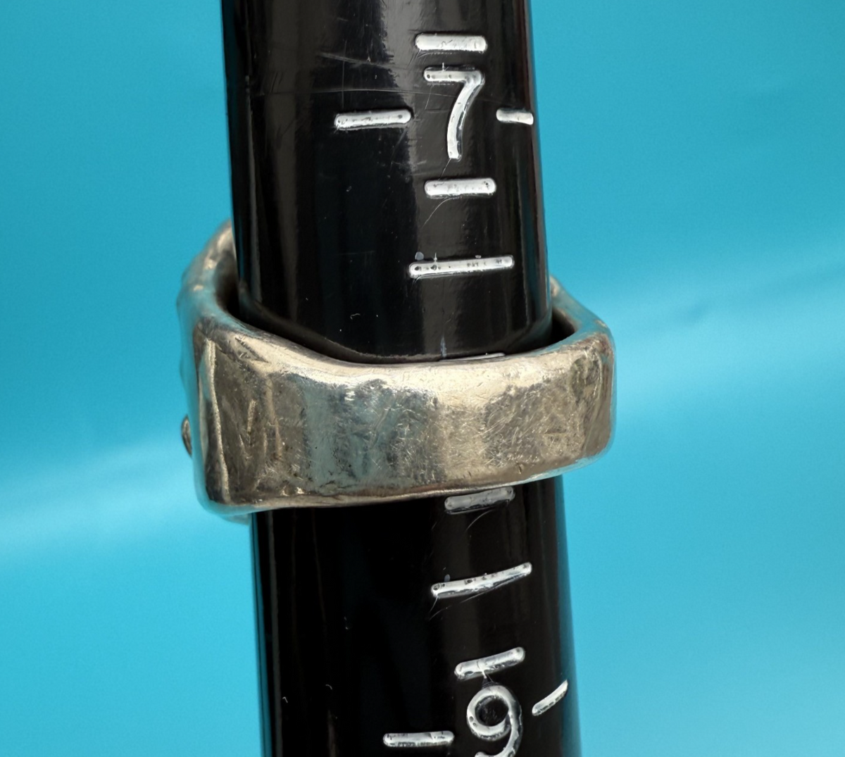 Vintage Textured Weighted Sterling Silver Ring Stamped Israel5