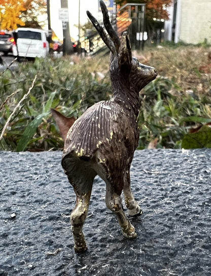 Antique Austrian Vienna Cold Painted Bronze Figure of Antelope / Stag3