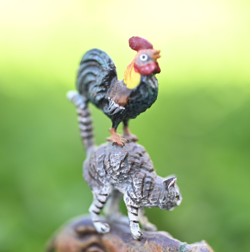 Austrian Vienna Cold Painted Bronze Figural Group of "Bremen Town Musicians"6