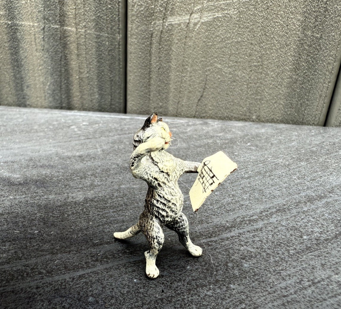Awesome Austrian Vienna Cold Painted Bronze Figure of a Singing Cat10