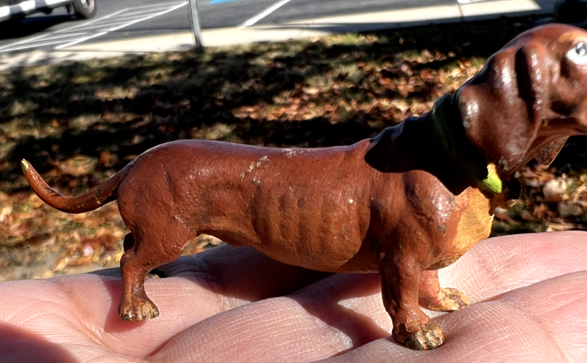 Gorgeous Antique Austrian Vienna Cold Painted Bronze Figure of  Dachshund Dog4