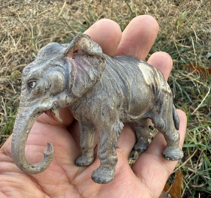 Highly Detailed Antique Austrian Vienna Cold Painted Bronze Figure of Elephant13