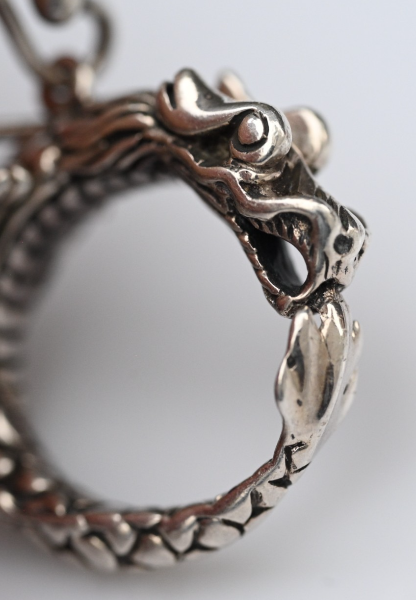 Vintage Pair of John Hardy Sterling Silver Naga Dragon Dangle Drop Earrings4