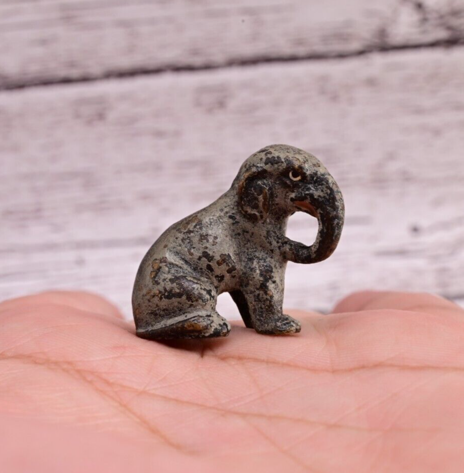 Antique Austrian Vienna Cold Painted Bronze Figure of Miniature Baby Elephant3