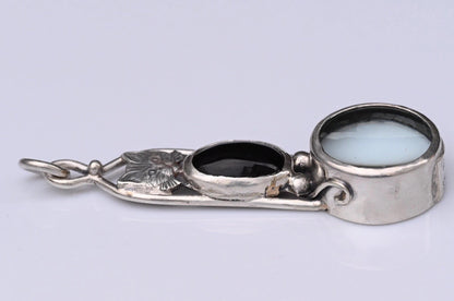 Signed MS Sterling Silver Southwest Jewelers Loupe W/ Super Cute Cat / Kitten3