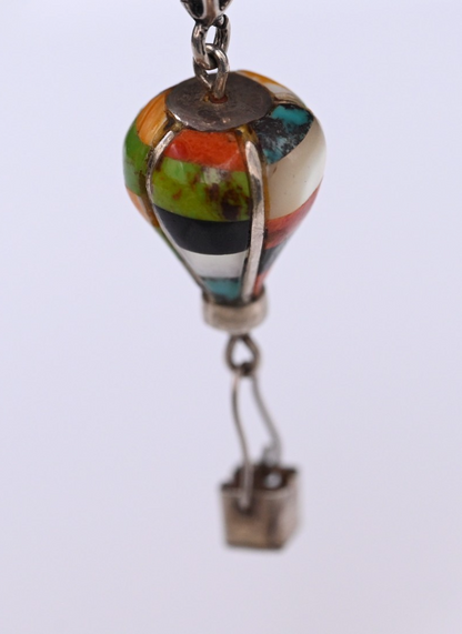 Vintage Native American Zuni Navajo Sterling Silver Hot Air Balloon Pendant3