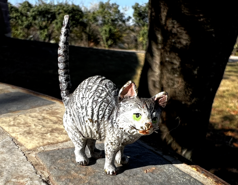 Small Antique Austrian Vienna Cold Painted Bronze Figure of Tom Cat5