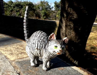 Small Antique Austrian Vienna Cold Painted Bronze Figure of Tom Cat5