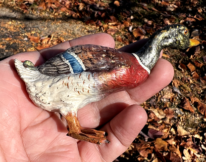 Gorgeous Antique Austrian Vienna Cold Painted Bronze Figure of Mallard Duck5
