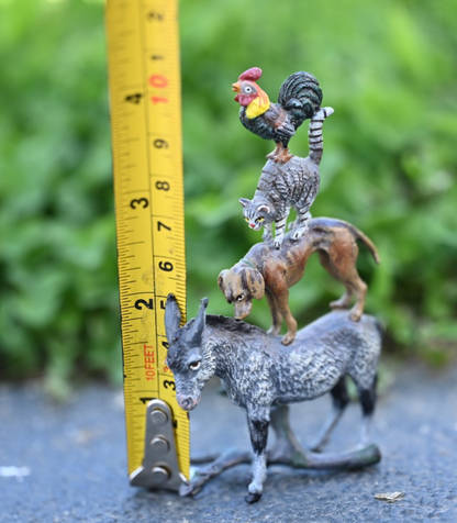 Austrian Vienna Cold Painted Bronze Figural Group of "Bremen Town Musicians"0
