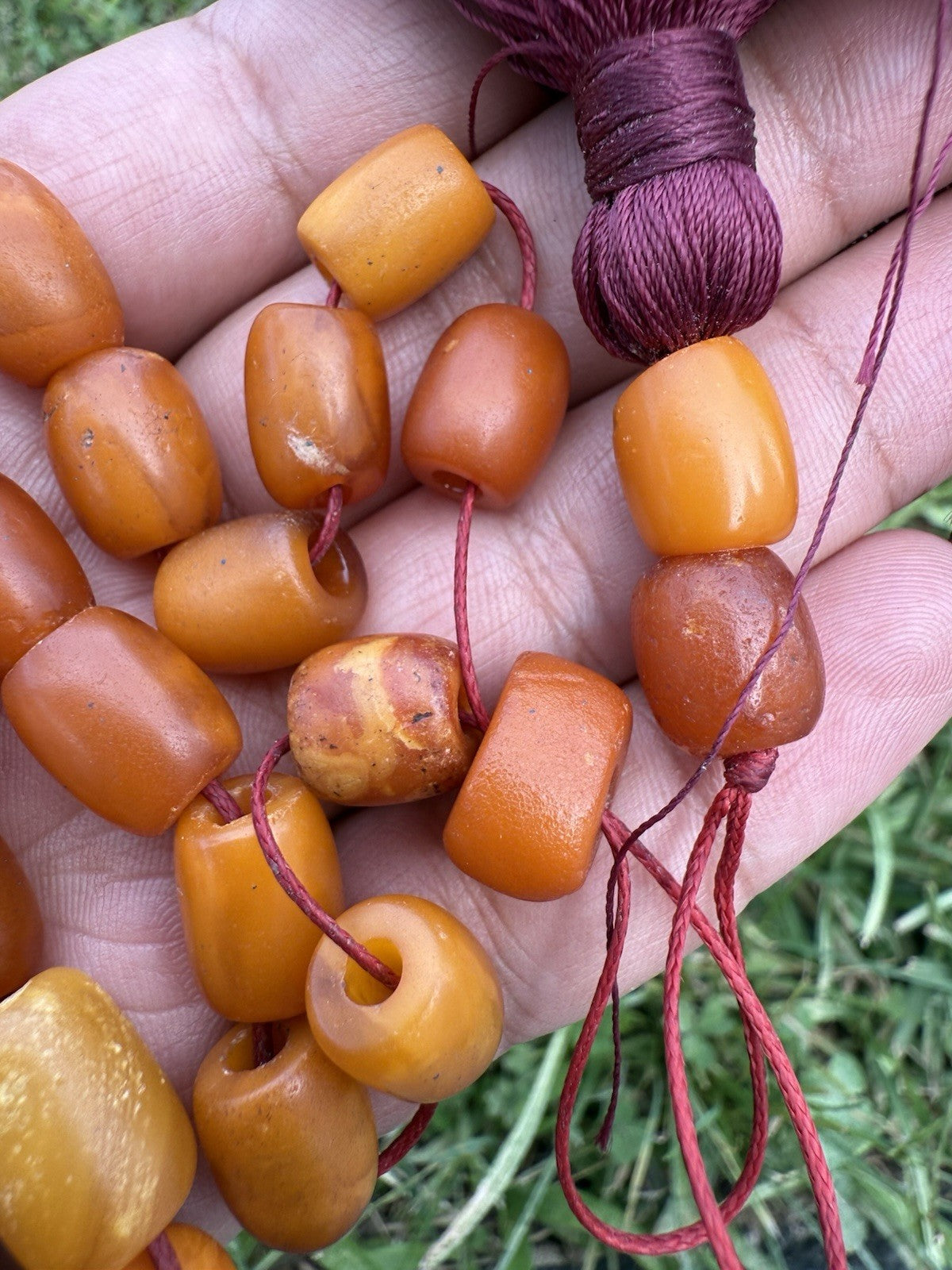 Genuine Antique Middle Eastern Natural Butterscotch Amber Tasbih Prayer Beads5