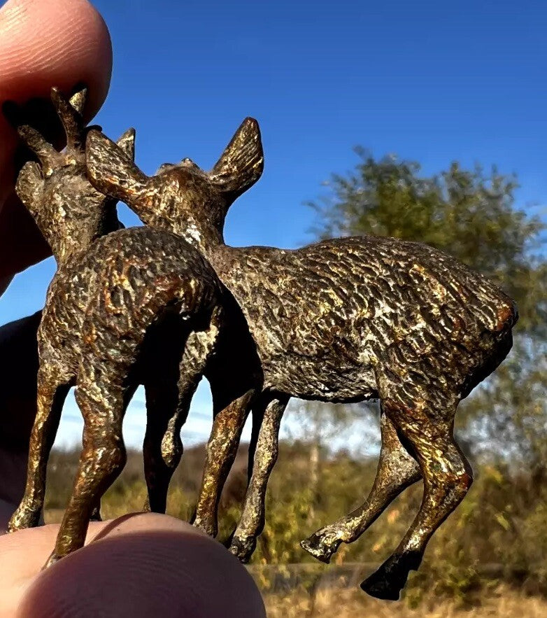 Antique Austrian Vienna Cold Painted Bronze Figure of Deer6