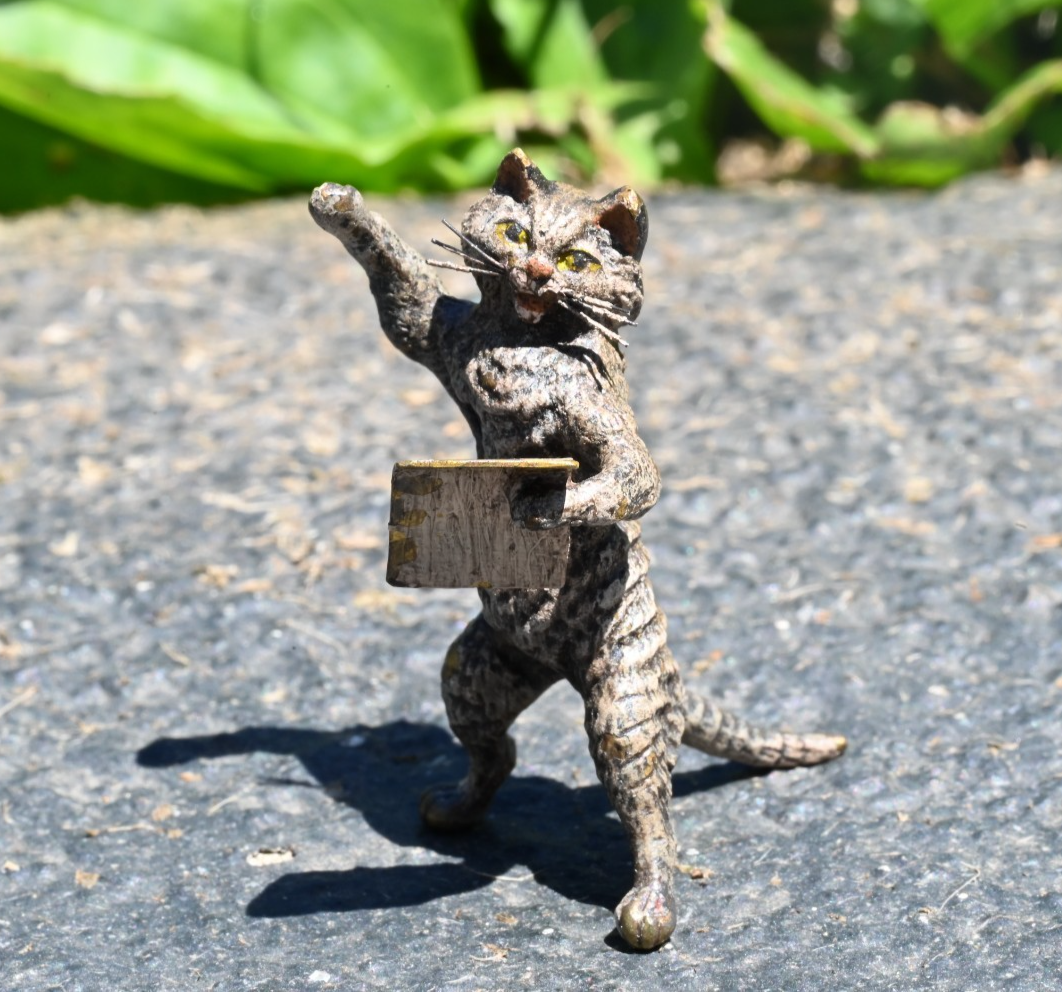 Rare Antique Franz Bergmann Austrian Vienna Cold Painted Bronze Cat Orchestra18