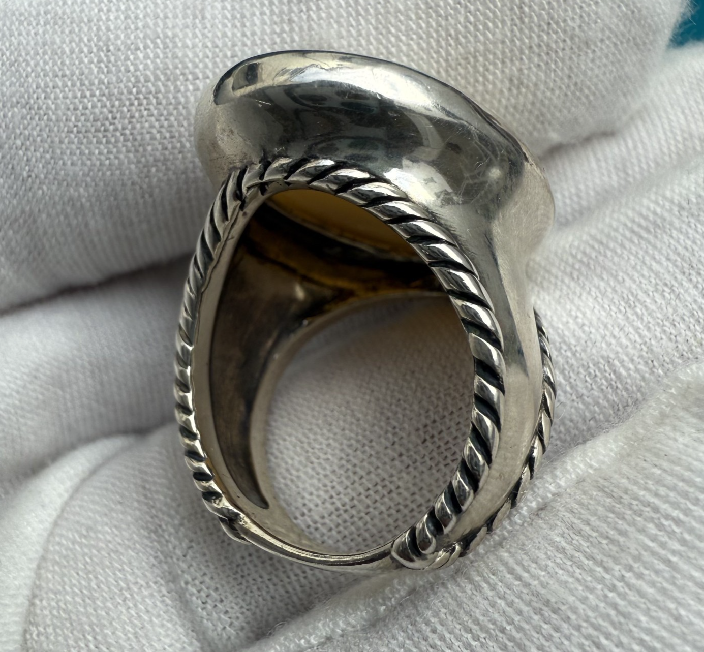 Vintage & Beautiful Carolyn Pollack Yellow Jasper & Sterling Silver Ring4