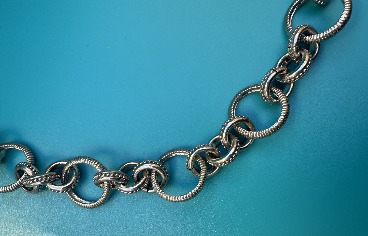Gorgeous Vintage Chunky Cable Link Necklace Sterling Silver by Judith Ripka 10
