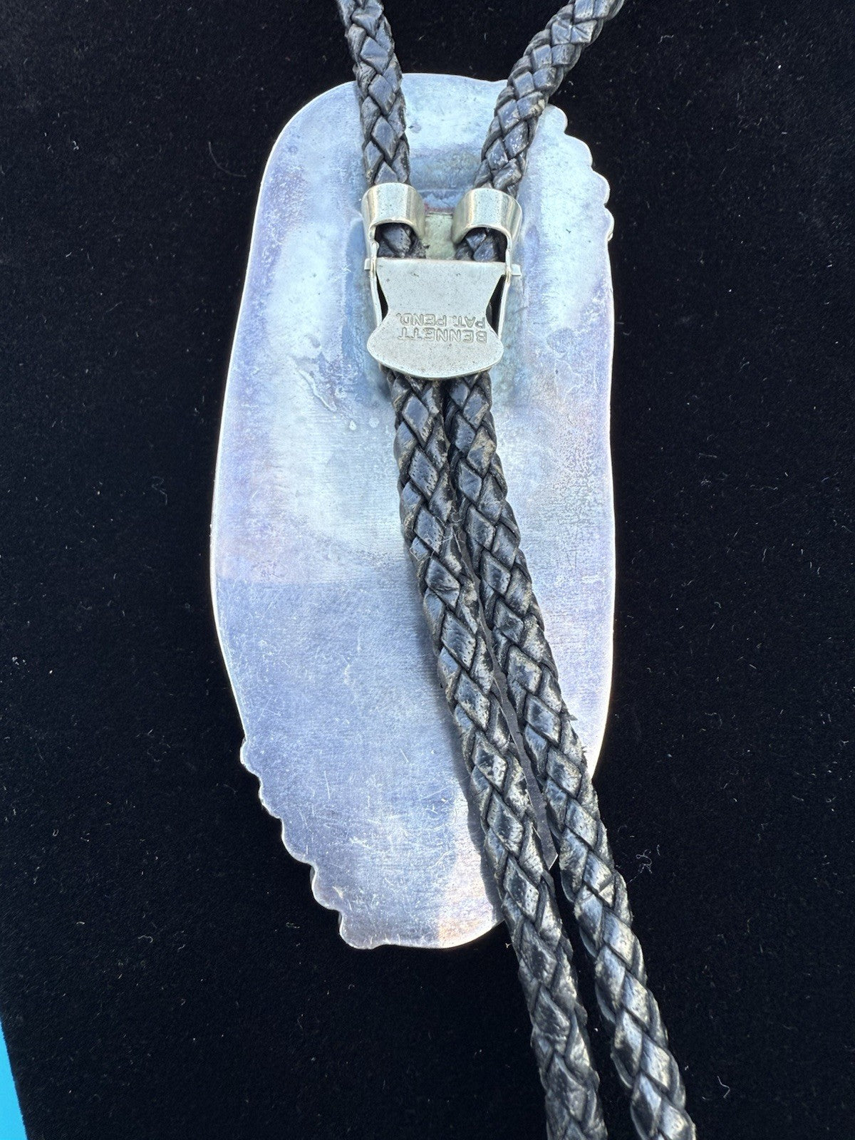 Amazing Native American Navajo Sterling Silver Turquoise Far Fetchel Bolo6