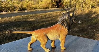 Wonderful Antique Austrian Vienna Cold Painted Bronze Figure of Lion4